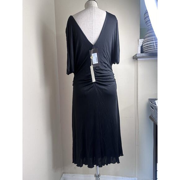 NWT PORTS 1961 Black Split Sleeve Silk Lined Ruched Waist Dress Sz XL $495 - Picture 11 of 15
